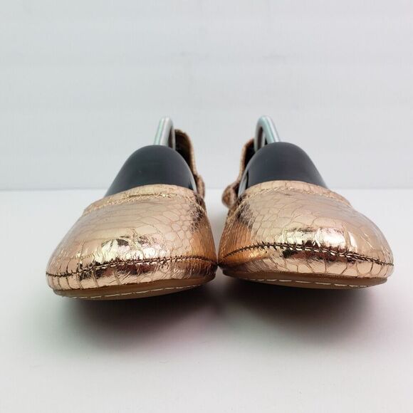 Lucky Brand Womens Sz 10 Rose Gold Snake Pattern Slip On Ballet Flats Shoes - Picture 10 of 13